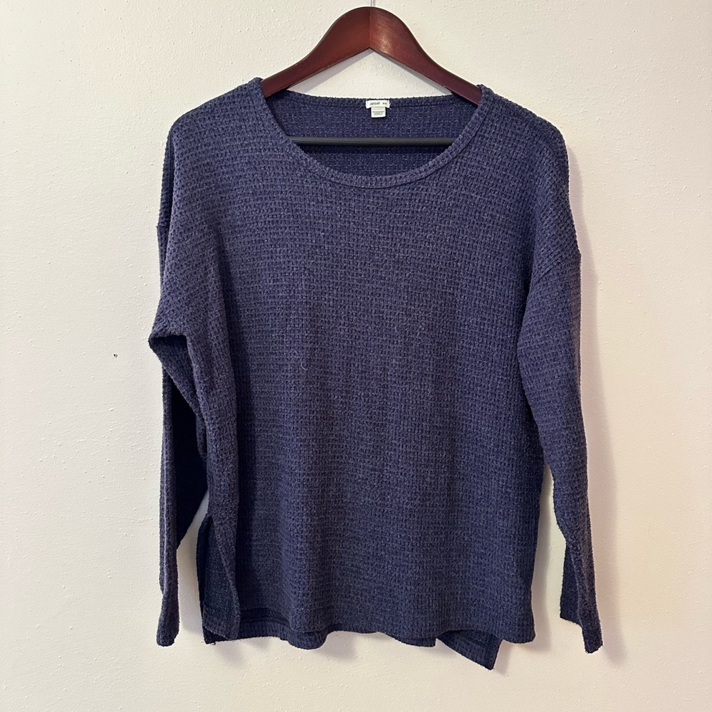 Aerie Women’s Long Sleeve Waffle Tee Size M Blue
